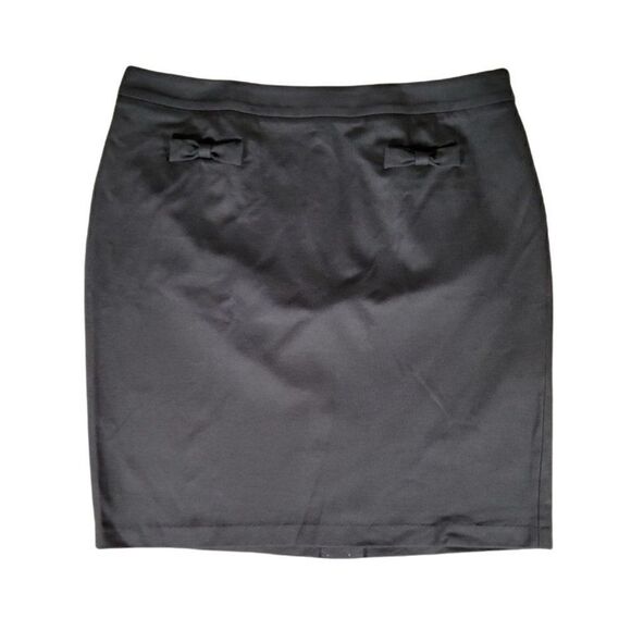 Talbots Black Pencil Skirt with Bows Sz 16P - Picture 1 of 8
